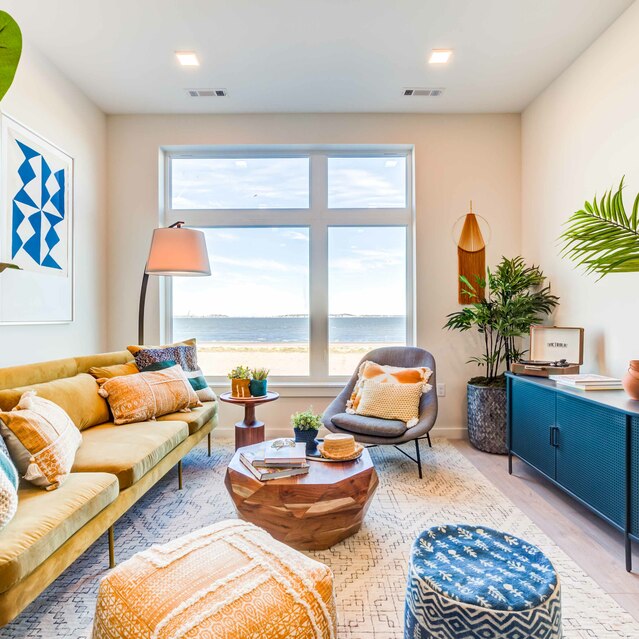Ryder Revere Beach - Living Room With Mustard Sofa
